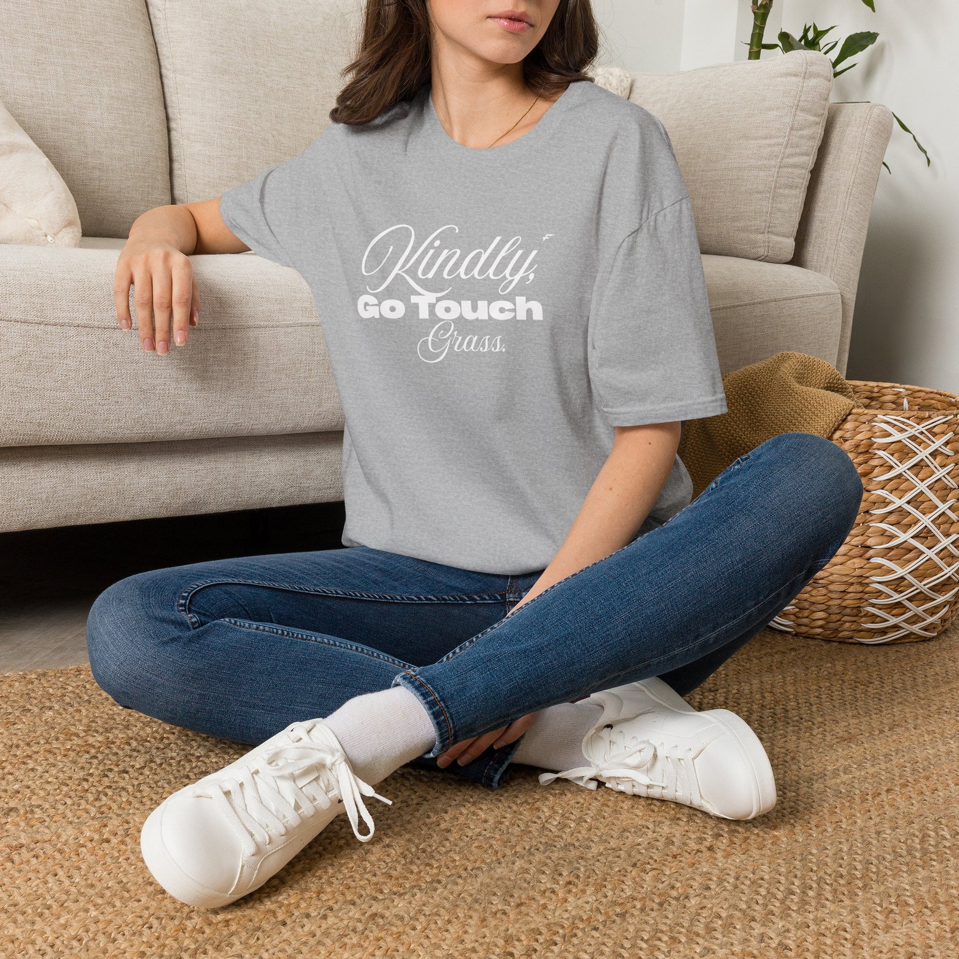 Kindly Go Touch Grass T-Shirt — Funny Relaxation Tee for Him or Her