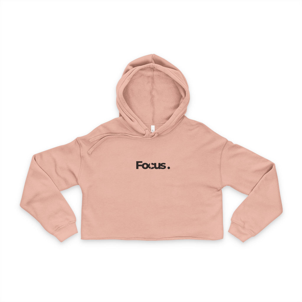 Focus Women's Cropped Hoodie | Motivational Sweatshirt for Gym, Yoga, Casual Wear, Birthday Gift, Self-Care