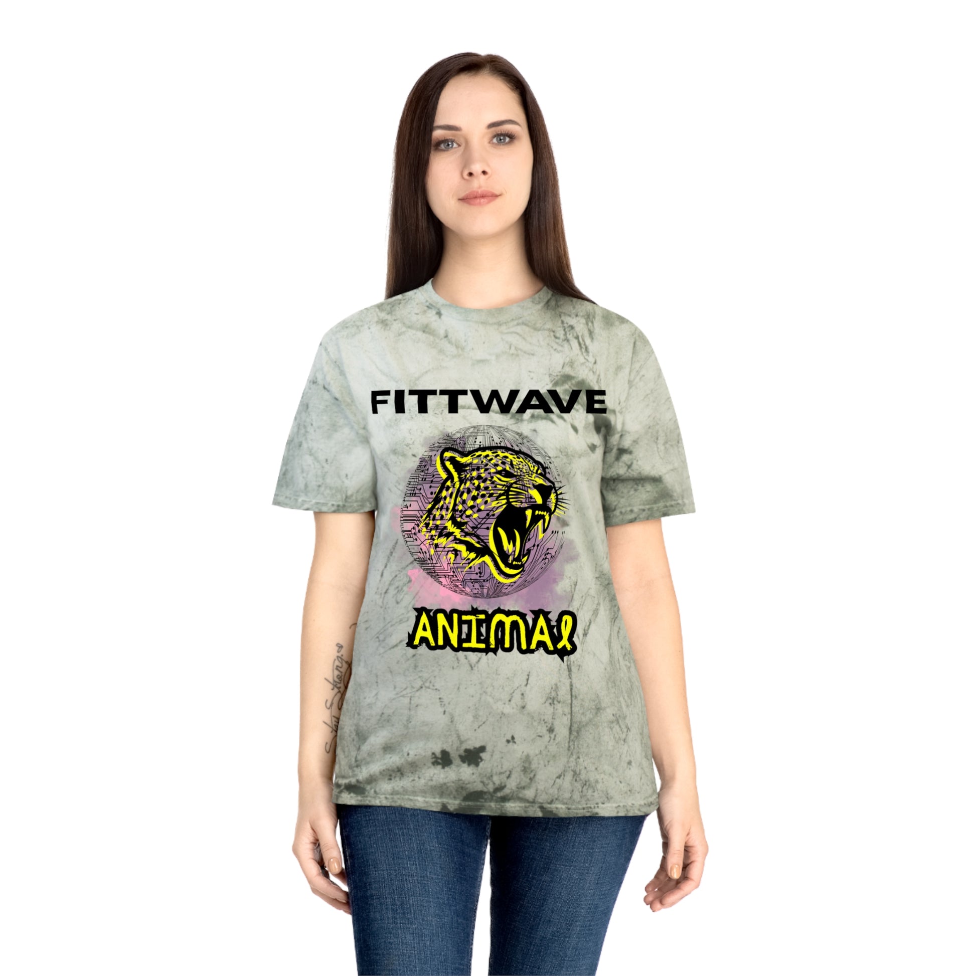 FITTWAVE RAVE ANIMAL | Unisex Color Blast T-Shirt, Casual Wear, RAVE Fashion, Graphic T-Shirt, Street Style