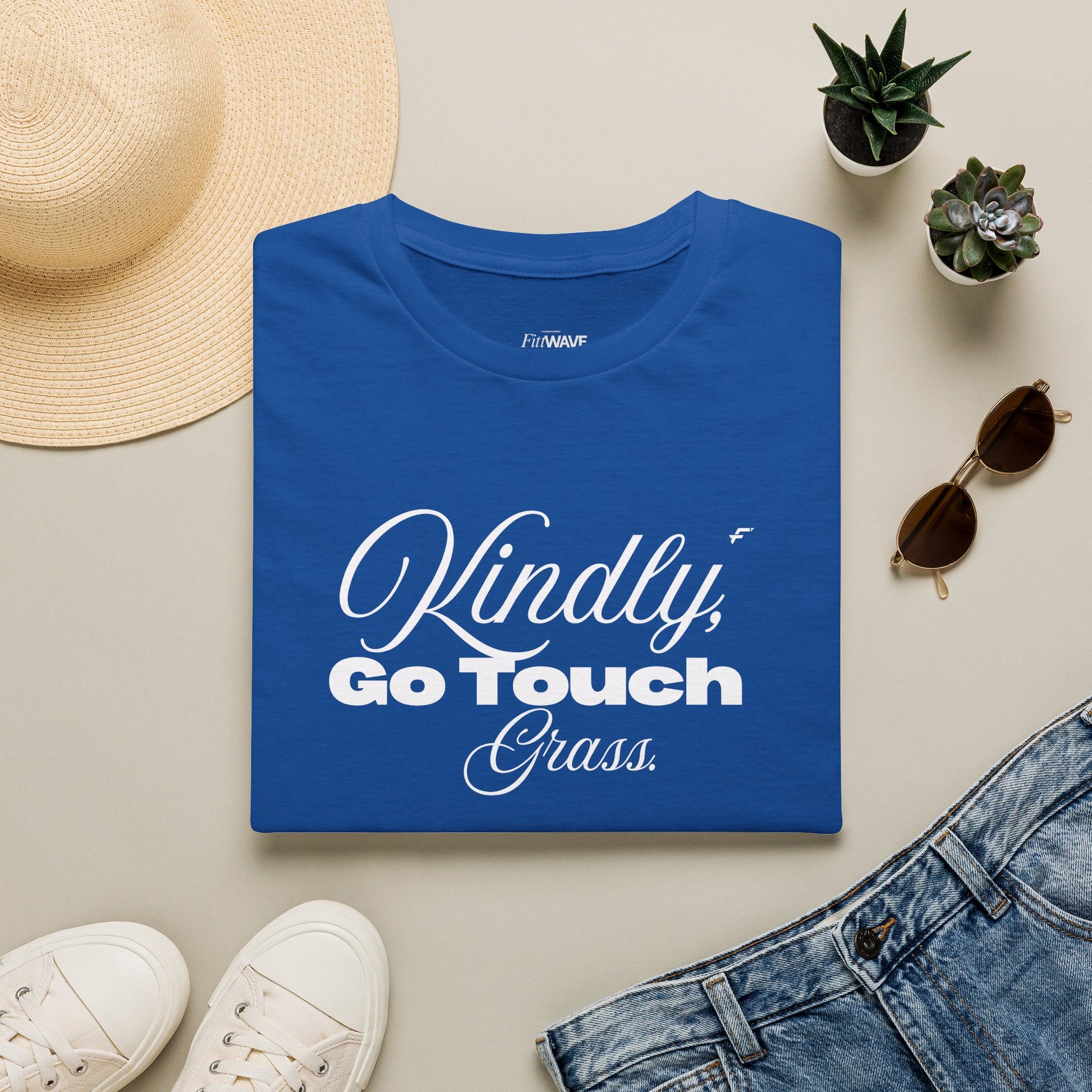 Kindly Go Touch Grass T-Shirt — Funny Relaxation Tee for Him or Her