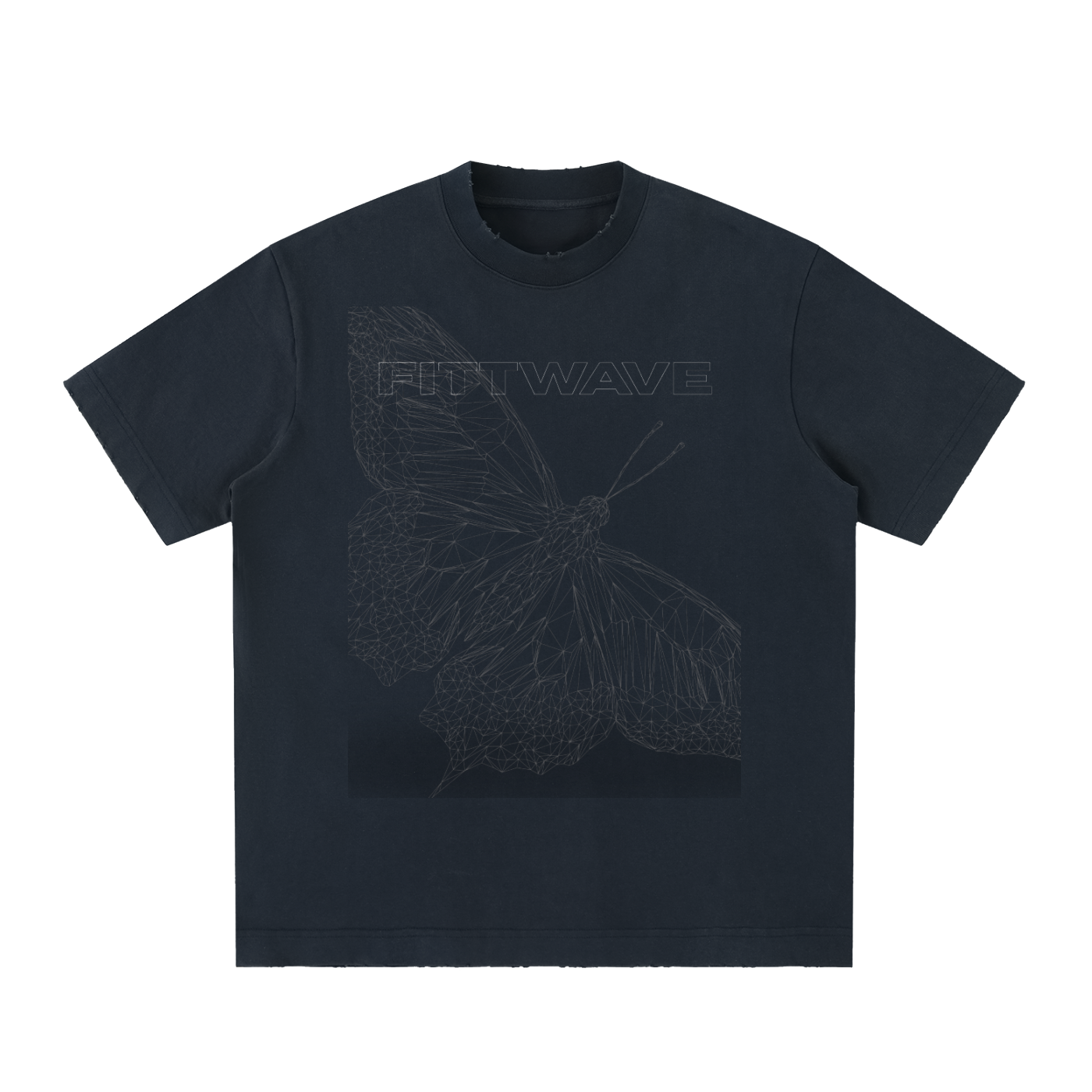 Unisex Heavyweight Vintage Washed Frayed Hem Moth To Flame Cotton T-shirt
