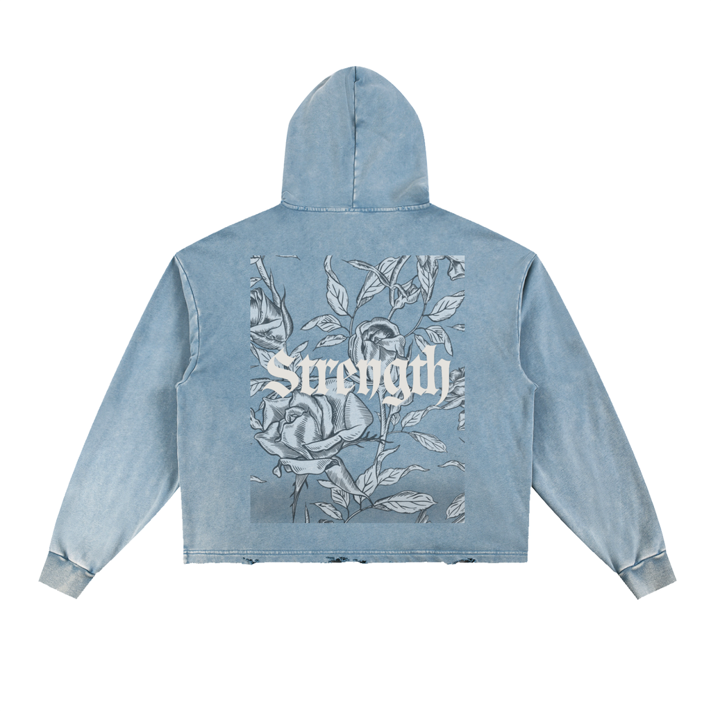 Vintage Washed Frayed Hem Hoodie Gym And Street Wear By Fittwave Fitness Oversized Fit
