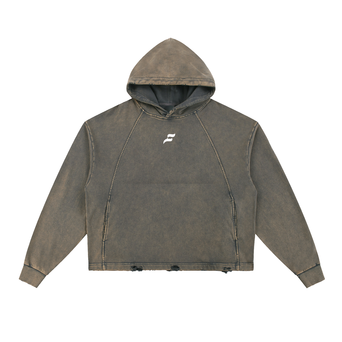 Vintage Washed Frayed Hem Hoodie Gym And Street Wear By Fittwave Fitness Oversized Fit