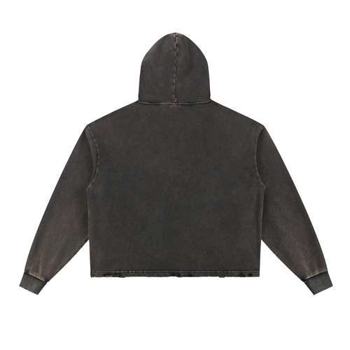 Believe Vintage Washed Frayed Hem Hoodie By Fittwave Fitness Unisex Cotton Blend