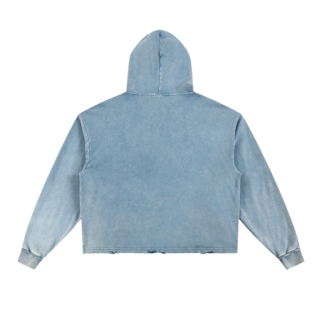 Believe Vintage Washed Frayed Hem Hoodie By Fittwave Fitness Unisex Cotton Blend