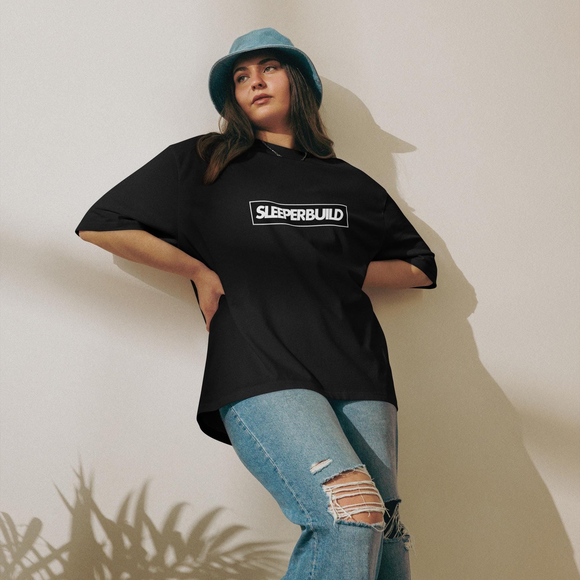 Sleeper Build - Oversized heavyweight black fitness t-shirt Unisex